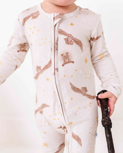 Bums & Roses - Baby & Kids Bamboo Pajamas - Harry Potter™ Hedwig’s Flight Footie - Image 1