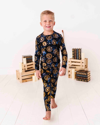 Bums & Roses - Baby & Kids Bamboo Pajamas - Harry Potter™ Hogwarts Night Sky Two-Piece Pajama Set - Image 1