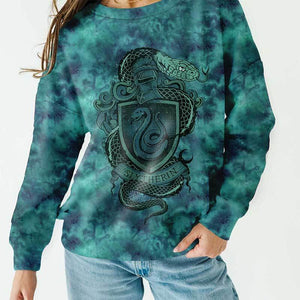 Bums & Roses - Baby & Kids Bamboo Pajamas - PRESALE - Slytherin Tie Dye Unisex Sweatshirt - Image 1