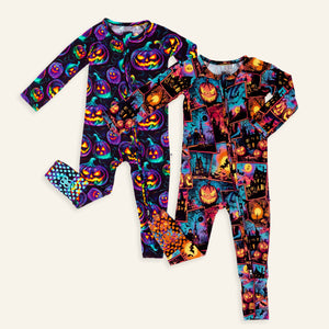Baby Kids Bamboo Pajamas — Glow Getter & I Haunt It That Way Convertible Romper Bundle — Image 1