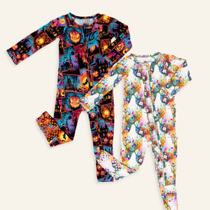 Baby Kids Bamboo Pajamas — Boo-tiful Blooms & I Haunt It That Way Convertible Romper Bundle — Image 1