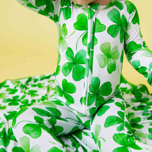 Baby Kids Bamboo Pajamas — Happy Go Lucky Convertible Romper — Image 1