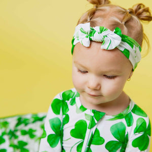 Baby Kids Bamboo Pajamas — Happy Go Lucky Headwrap — Image 1