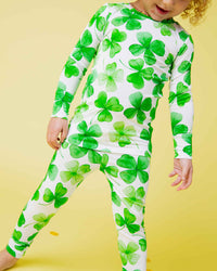 Baby Kids Bamboo Pajamas — Happy Go Lucky Two-Piece Pajama Set — Image 1