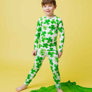 Baby Kids Bamboo Pajamas — Happy Go Lucky Two-Piece Pajama Set — Image 1