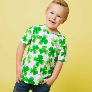 Baby Kids Bamboo Pajamas — Happy Go Lucky T-Shirt — Image 1