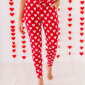 Bums & Roses - Baby & Kids Bamboo Pajamas - Heart Beet Women's Pants - Image 1