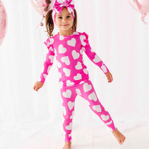 Baby Kids Bamboo Pajamas — Heart It All Before Two-Piece Pajama Set — Image 1