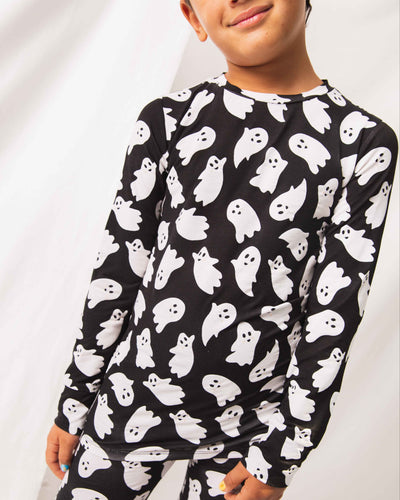 Baby Kids Bamboo Pajamas — Here Ghost Nothing Long Sleeve Pajama Set — Image 1