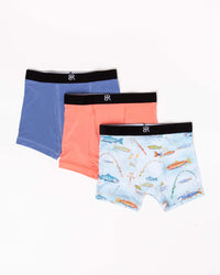 Baby Kids Bamboo Pajamas — Holy Carp 3-Pack Boy's Boxer Brief Underwear — Image 1
