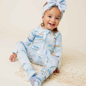 Baby Kids Bamboo Pajamas — Holy Carp Convertible Romper — Image 1