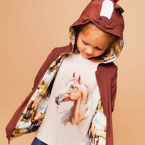 Baby Kids Bamboo Pajamas — Horse of Course Reversible Jacket — Image 1