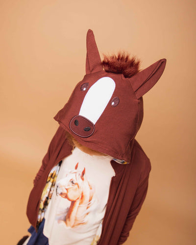 Baby Kids Bamboo Pajamas — Horse of Course Reversible Jacket — Image 1