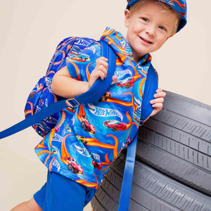 Baby Kids Bamboo Pajamas — Hot Wheels™ Full Throttle Short Sleeve Hooded Sweatshirt & Short Set — Image 1