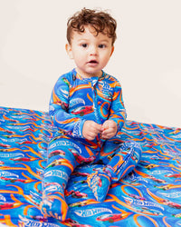 Baby Kids Bamboo Pajamas — Hot Wheels™ Full Throttle Convertible Romper — Image 1