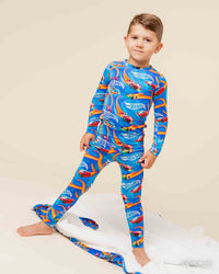 Baby Kids Bamboo Pajamas — Hot Wheels™ Full Throttle Long Sleeve Pajama Set — Image 1