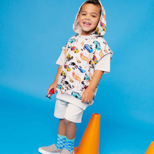 Baby Kids Bamboo Pajamas — Hot Wheels™ Rebel Racer Hooded T-Shirt + Shorts Set — Image 1