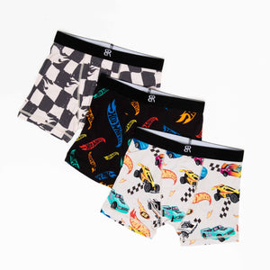 Baby Kids Bamboo Pajamas — Hot Wheels™ Rebel Racer 3-Pack Boy's Boxer Brief Underwear — Image 1