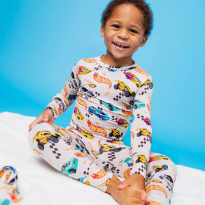 Baby Kids Bamboo Pajamas — Hot Wheels™ Rebel Racer Long Sleeve Pajama Set — Image 1