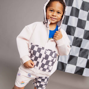 Baby Kids Bamboo Pajamas — Hot Wheels™ Final Lap Zip-Up Heavyweight Hoodie — Image 1