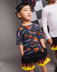 Baby Kids Bamboo Pajamas — Hot Wheels™ Flame Runner Pull-On Shorts — Image 1