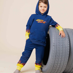 Baby Kids Bamboo Pajamas — Hot Wheels™ Speed Club Hooded Jogger Set — Image 1