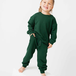 Baby Kids Bamboo Pajamas — Ever So Green Relaxed Fit Jogger Set — Image 1