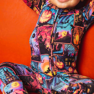 Baby Kids Bamboo Pajamas — I Haunt It That Way Convertible Romper — Image 1