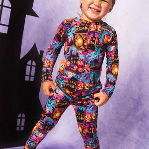Baby Kids Bamboo Pajamas — I Haunt It That Way Long Sleeve Pajama Set — Image 1