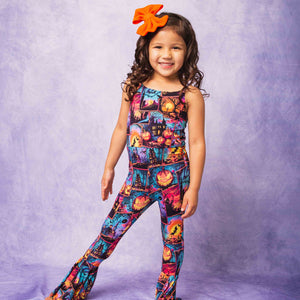 Baby Kids Bamboo Pajamas — I Haunt It That Way Sleeveless Bell Bottom Jumpsuit — Image 1