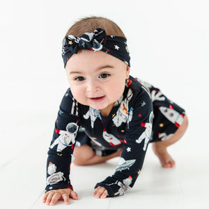 Baby Kids Bamboo Pajamas — I Need Space Headwrap — Image 1