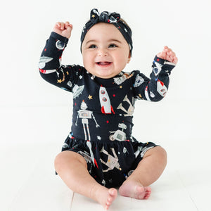 Bums & Roses - Baby & Kids Bamboo Pajamas - I Need Space Ruffle Dress - Image 1