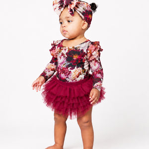 Berry Tale Ending Long Sleeve Top & Tulle Skirt Set