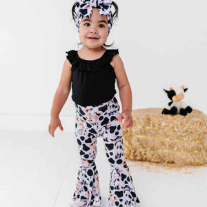 Baby Kids Bamboo Pajamas — In a Good Moo-D Top & Bell Bottoms Set — Image 1