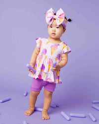 Baby Kids Bamboo Pajamas — Inside Scoop Cap Sleeve Peplum & Bottoms Set — Image 1