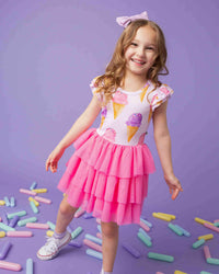 Baby Kids Bamboo Pajamas — Inside Scoop Cap Sleeve Tulle Dress & Shorts Set — Image 1