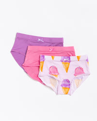 Baby Kids Bamboo Pajamas — Inside Scoop Girl Underwear Pack — Image 1