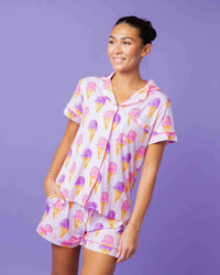 Baby Kids Bamboo Pajamas — Inside Scoop Women's Collar Shirt & Shorts Pajama Set — Image 1