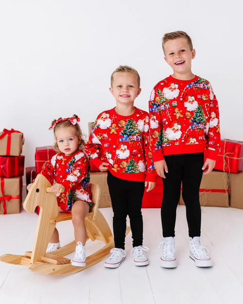 Baby Kids Bamboo Pajamas — In The Nick Of Time Bubble Sweatshirt — Image 10