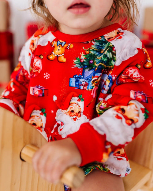 Baby Kids Bamboo Pajamas — In The Nick Of Time Bubble Sweatshirt — Image 11