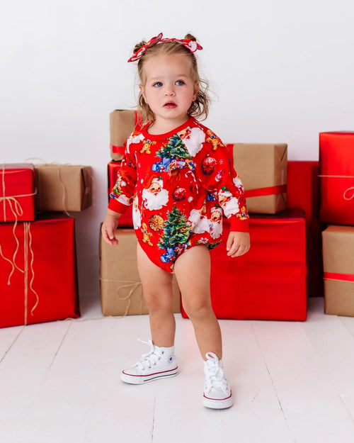 Baby Kids Bamboo Pajamas — In The Nick Of Time Bubble Sweatshirt — Image 7