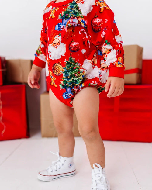 Baby Kids Bamboo Pajamas — In The Nick Of Time Bubble Sweatshirt — Image 13
