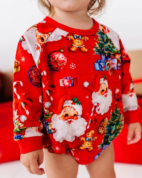 Baby Kids Bamboo Pajamas — In The Nick Of Time Bubble Sweatshirt — Image 14