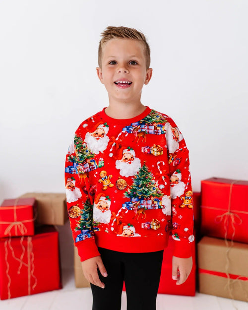 Baby Kids Bamboo Pajamas — In The Nick Of Time Crew Neck Sweatshirt — Image 11