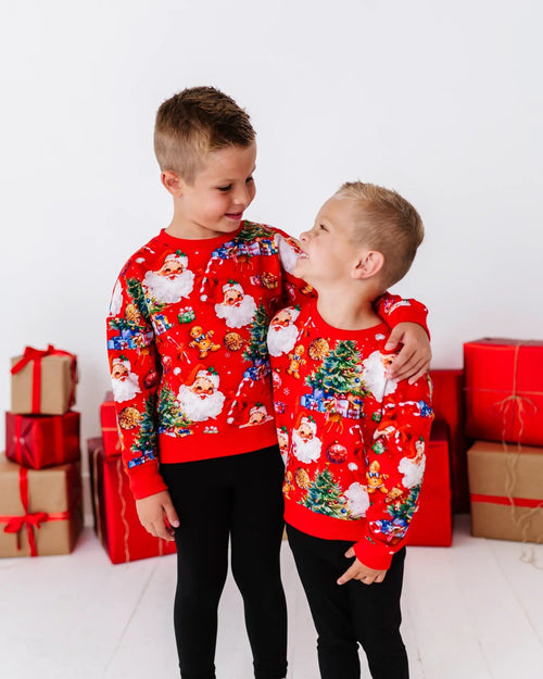 Baby Kids Bamboo Pajamas — In The Nick Of Time Crew Neck Sweatshirt — Image 5
