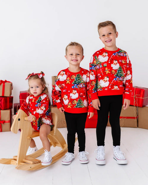 Baby Kids Bamboo Pajamas — In The Nick Of Time Crew Neck Sweatshirt — Image 12