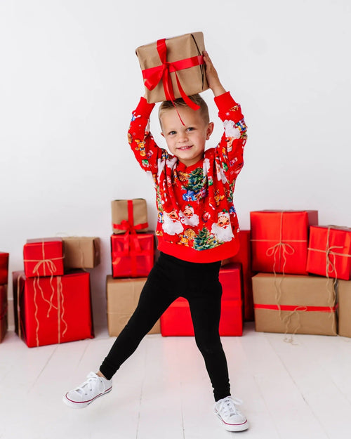 Baby Kids Bamboo Pajamas — In The Nick Of Time Crew Neck Sweatshirt — Image 13