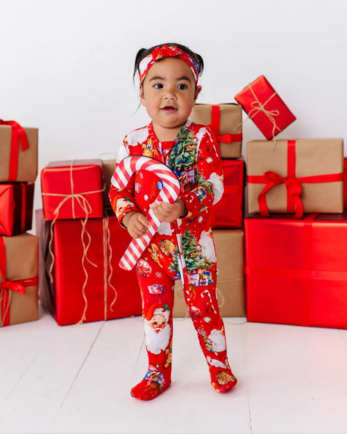 Baby Kids Bamboo Pajamas — In The Nick Of Time Footie — Image 11