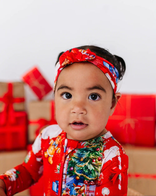 Baby Kids Bamboo Pajamas — In The Nick Of Time Headwrap — Image 8
