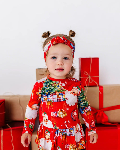 Baby Kids Bamboo Pajamas — In The Nick Of Time Headwrap — Image 7